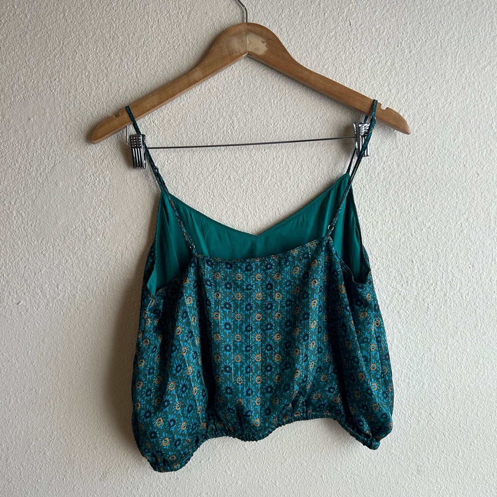 Green and Blue Boho Patterned Crop Camisole - Picture 4 of 4